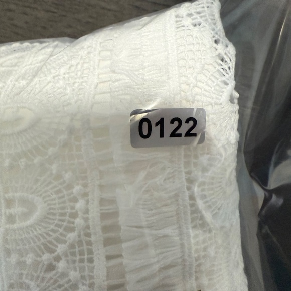 Talbots Women’s Plus Fringe Lace Sleeveless Top Blouse White Side Zip Size 14W - Picture 9 of 9